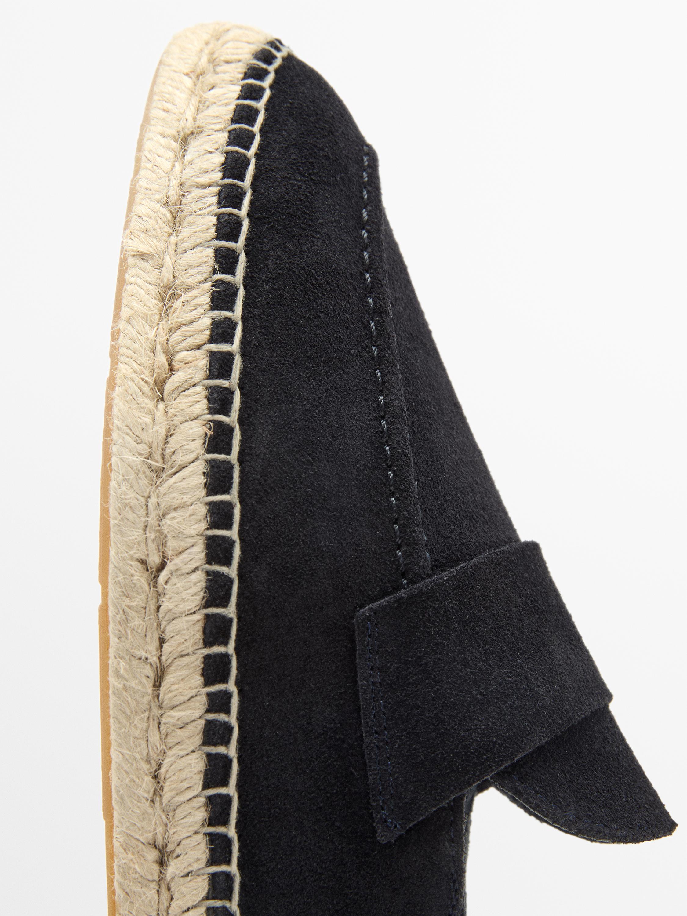 Espadrille pièce croûte de cuir